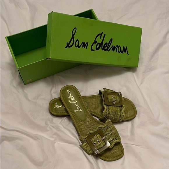 Sam Edelman Green Double Strap Sandals - Picture 1 of 1